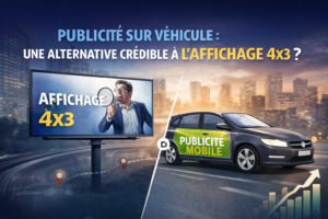 Comparatif entre publicité mobile sur véhicule et panneau 4x3 m